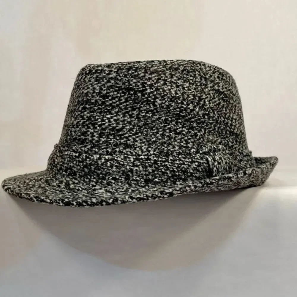 GRAY TWEED FEDORA POLY BLEND SIZE 6-12 MONTHS